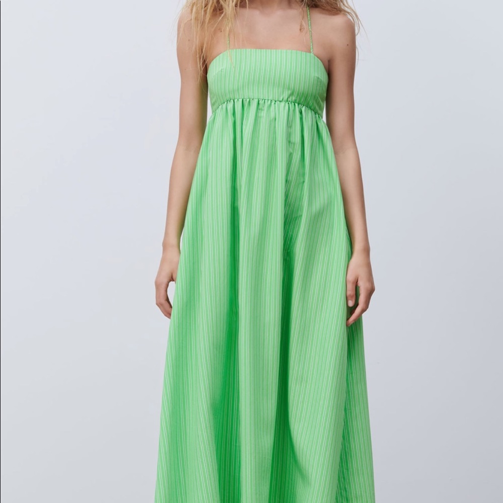 Zara green midi dress